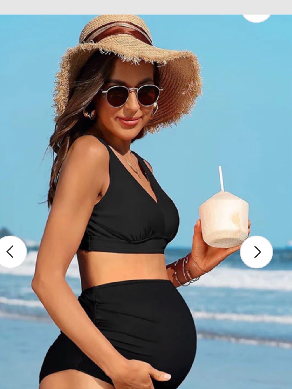 Charmo Maternity High-Waist Black Bikini Set